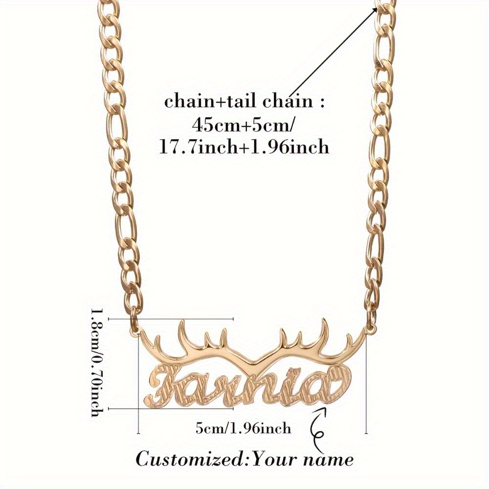 custom deer antler name necklace nk chain-定造集