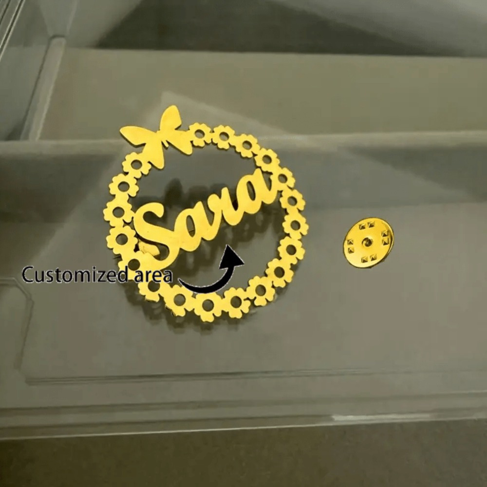 custom butterfly name stainless steel brooch-定造集