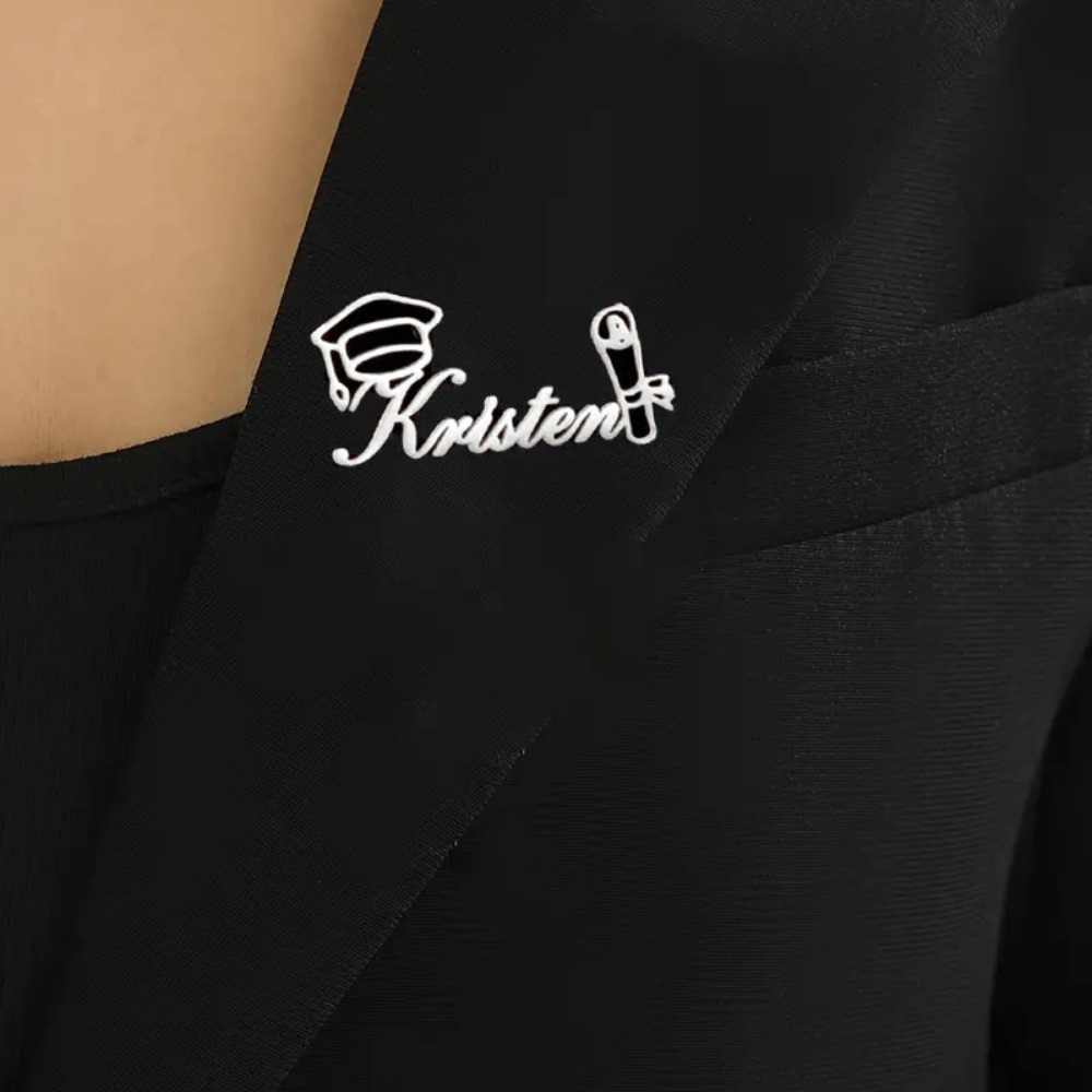 custom badge 1 piece customizable name doctor hat elegant 304 stainless steel personalized letter hats backpacks clothing female graduation gift - MyNameJewelry Personalized Jewelry