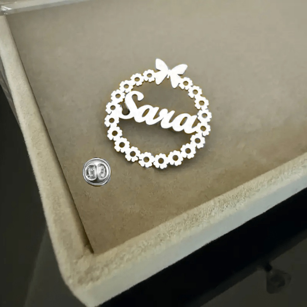 custom butterfly name stainless steel brooch-定造集