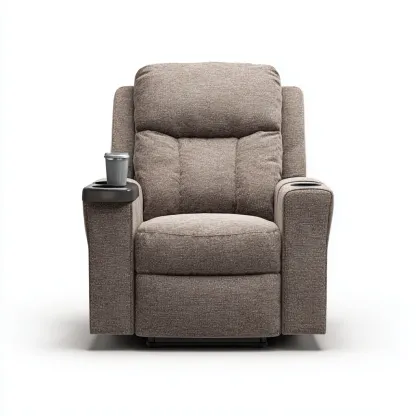 Fauteuil relax en tissu 95x95x105 cm - Beige - Confort moderne pour intérieur-Cottamyloft