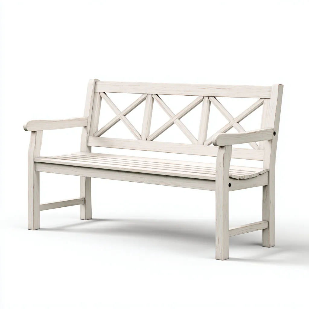 Banc de jardin en bois avec dossier et accoudoirs 160x55x85 cm - blanc - style classique-Cottamyloft
