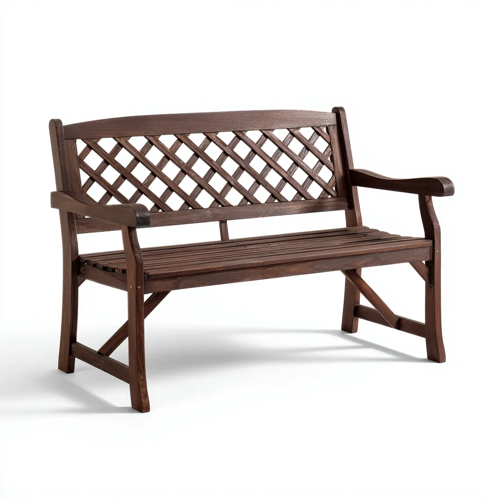 Banc de jardin en bois 140x60x88 cm - Bois foncé - Style classique pour extérieur-Cottamyloft