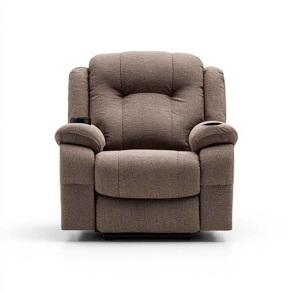 Fauteuil relax tissu rembourré 100x95x105 cm - Marron - Style contemporain-Cottamyloft