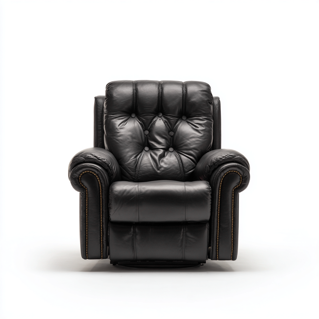 Fauteuil relax en cuir 90x95x105 cm - Noir - Confort enveloppant pour intérieur-Cottamyloft
