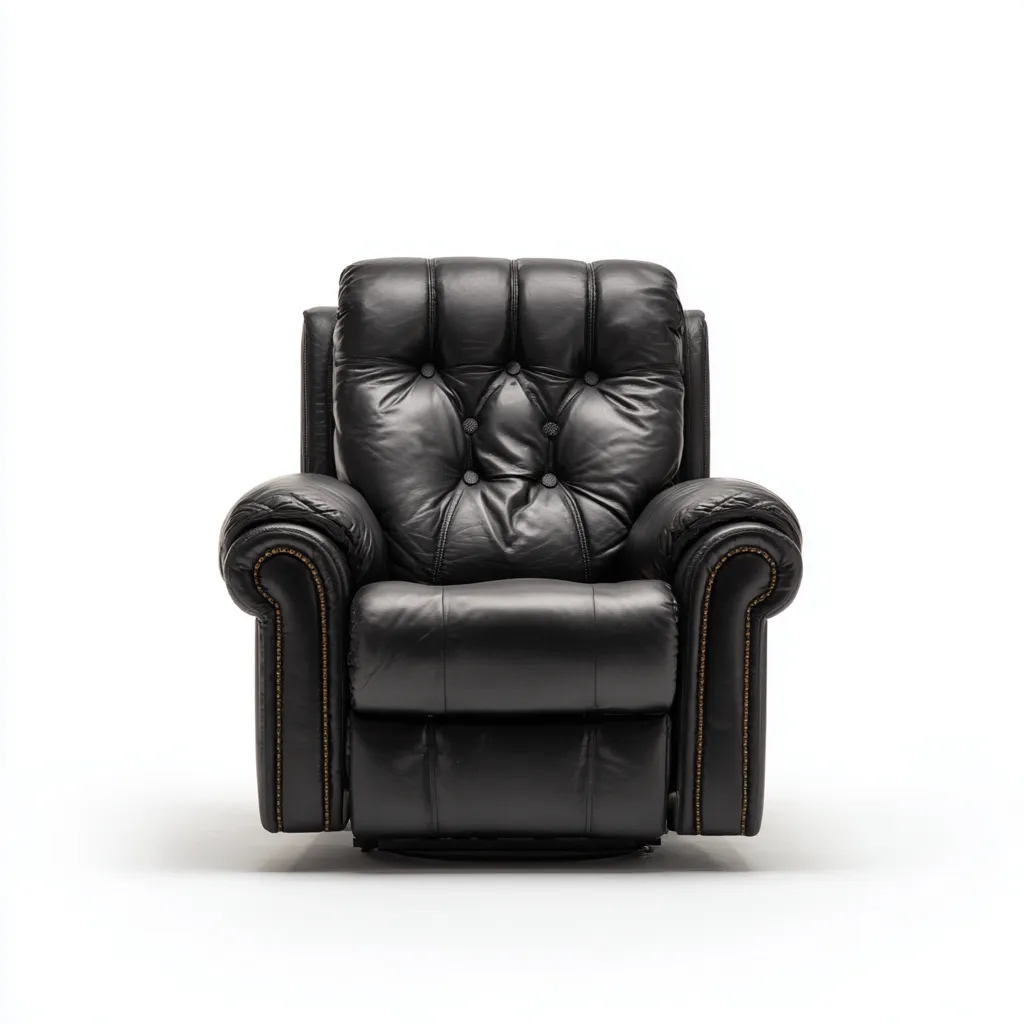 Fauteuil relax en cuir 90x95x105 cm - Noir - Confort enveloppant pour intérieur-Cottamyloft