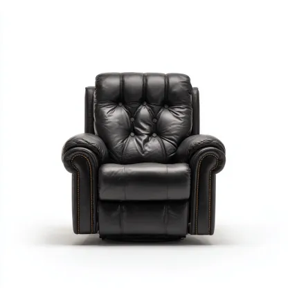 Fauteuil relax en cuir 90x95x105 cm - Noir - Confort enveloppant pour intérieur-Cottamyloft