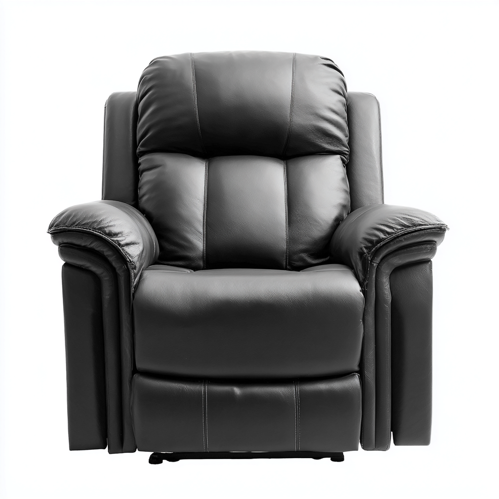 Fauteuil relax en simili cuir 90x95x105 cm - noir - confort relax-Cottamyloft