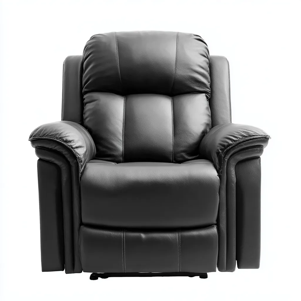 Fauteuil relax en simili cuir 90x95x105 cm - noir - confort relax-Cottamyloft