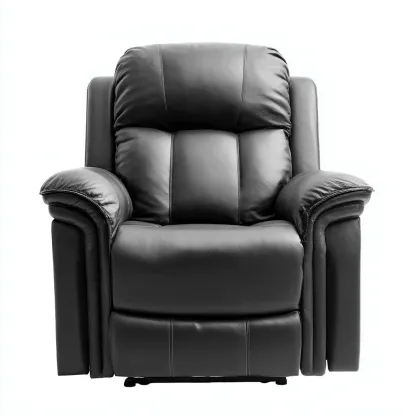 Fauteuil relax en simili cuir 90x95x105 cm - noir - confort relax-Cottamyloft