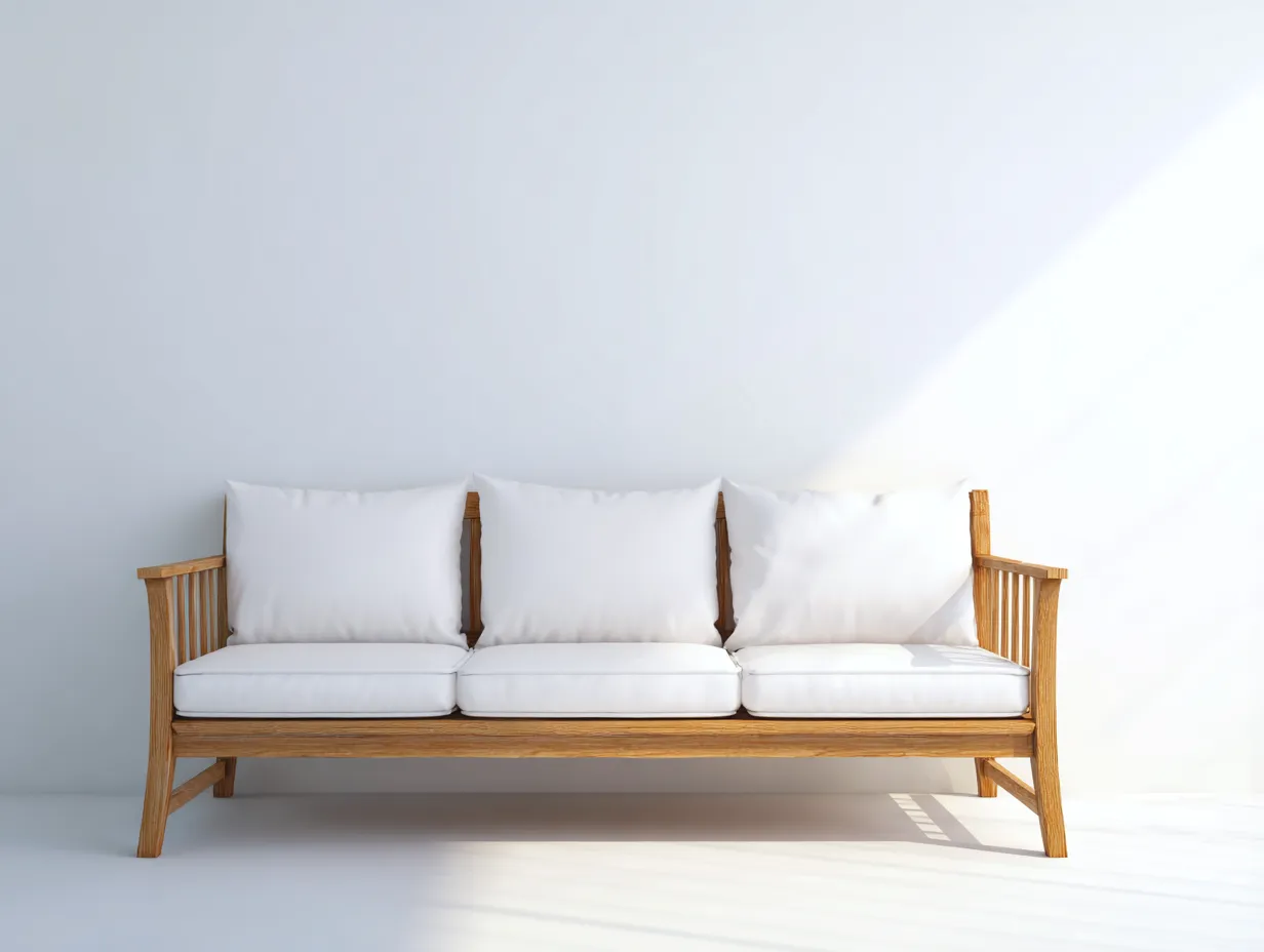 Gerades Sofa-Holz-Stoff-186 x 78 x 82 cm-Weiß-Nordisches Design-Kalenyhaven