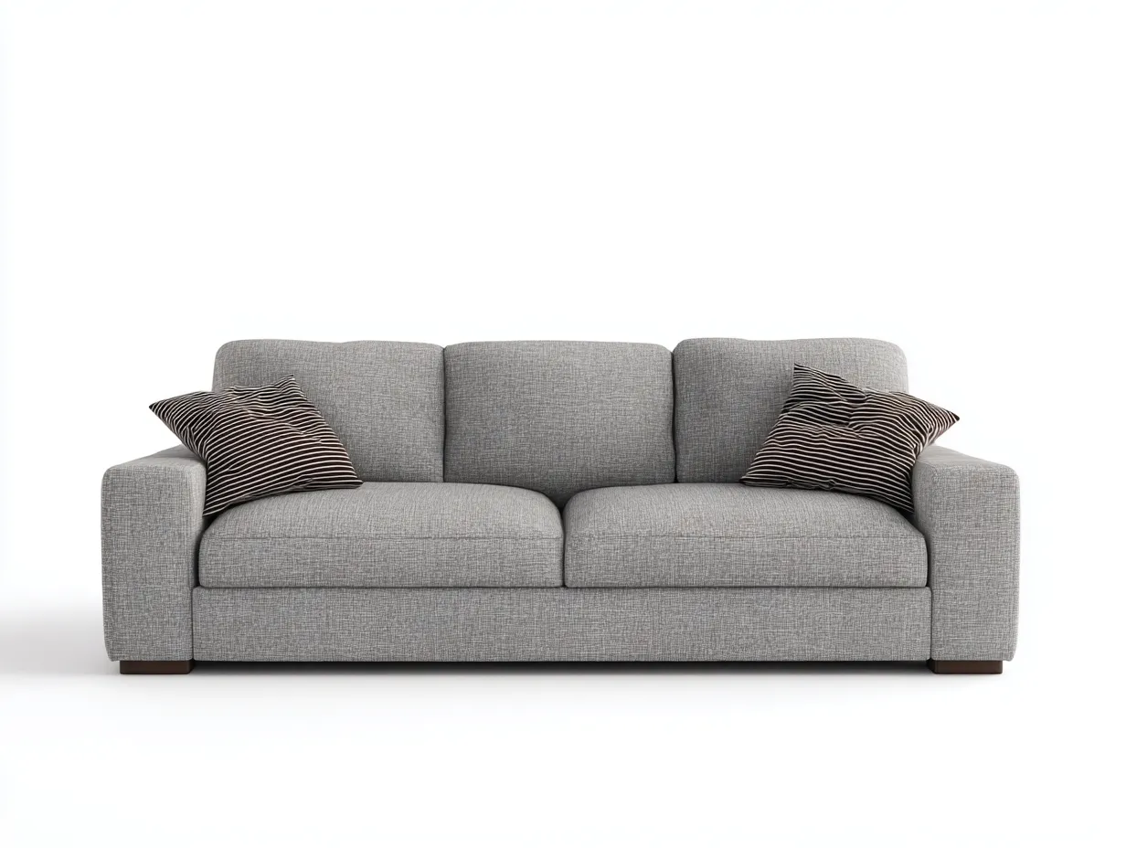 Gerades Sofa-Stoff-Schaumstoff-Holz-202 x 88 x 84 cm-Hellgrau-Modernes Design-Kalenyhaven