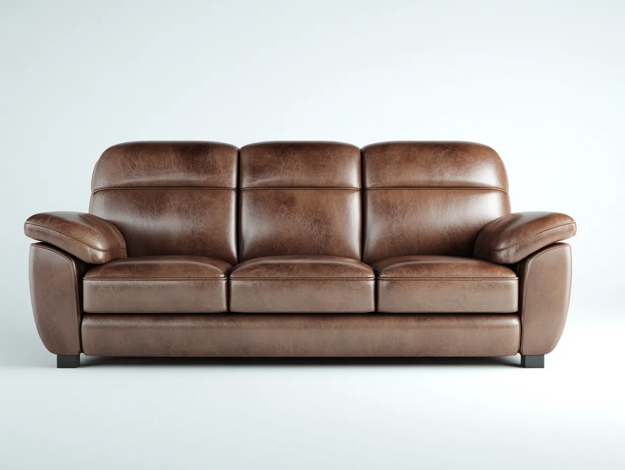 Gerades Sofa-Leder-Schaumstoff-Holz-212 x 94 x 87 cm-Braun-Modernes Design-Kalenyhaven