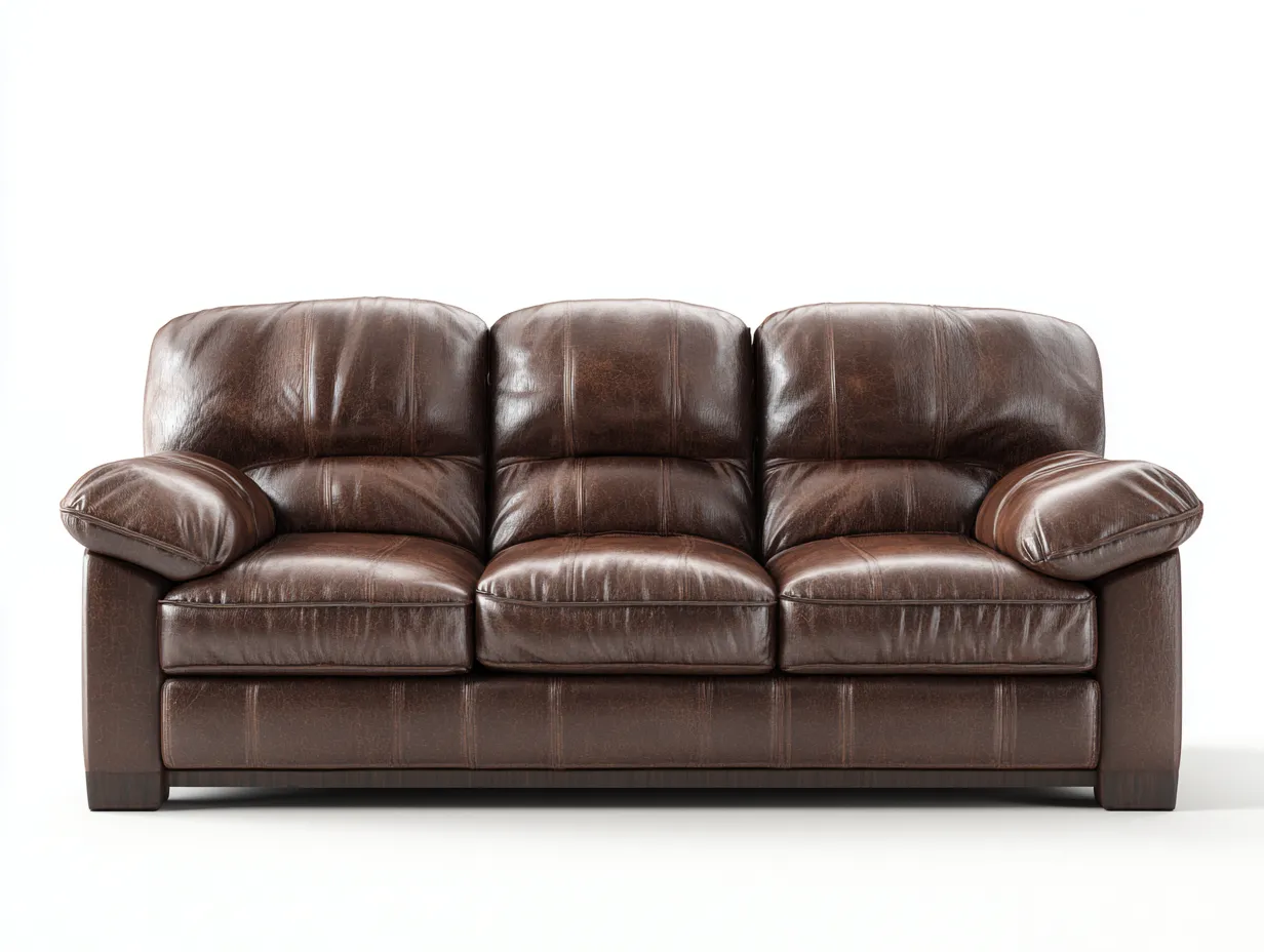 Divano a 3 posti - pelle - 236x95x88 cm - marrone - stile classico-Pinegobay