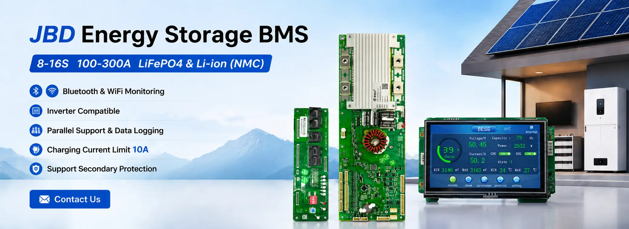 {"default":"JBD energy storage BMS for lithium battery packs"}
