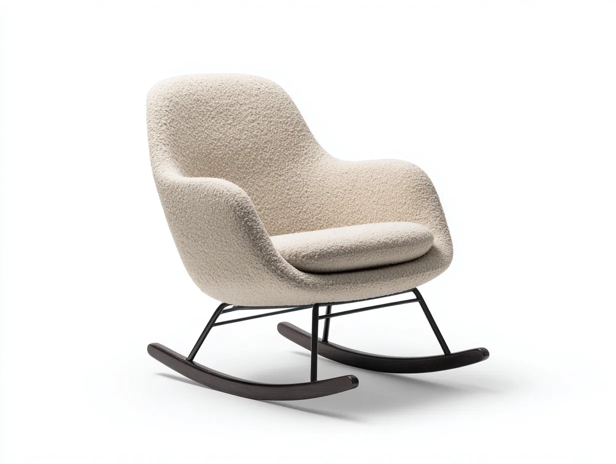 Schaukelstühle-Stoff-Holz-Metall-89 x 72 x 95 cm-Beige-Modern-Vileniaspace