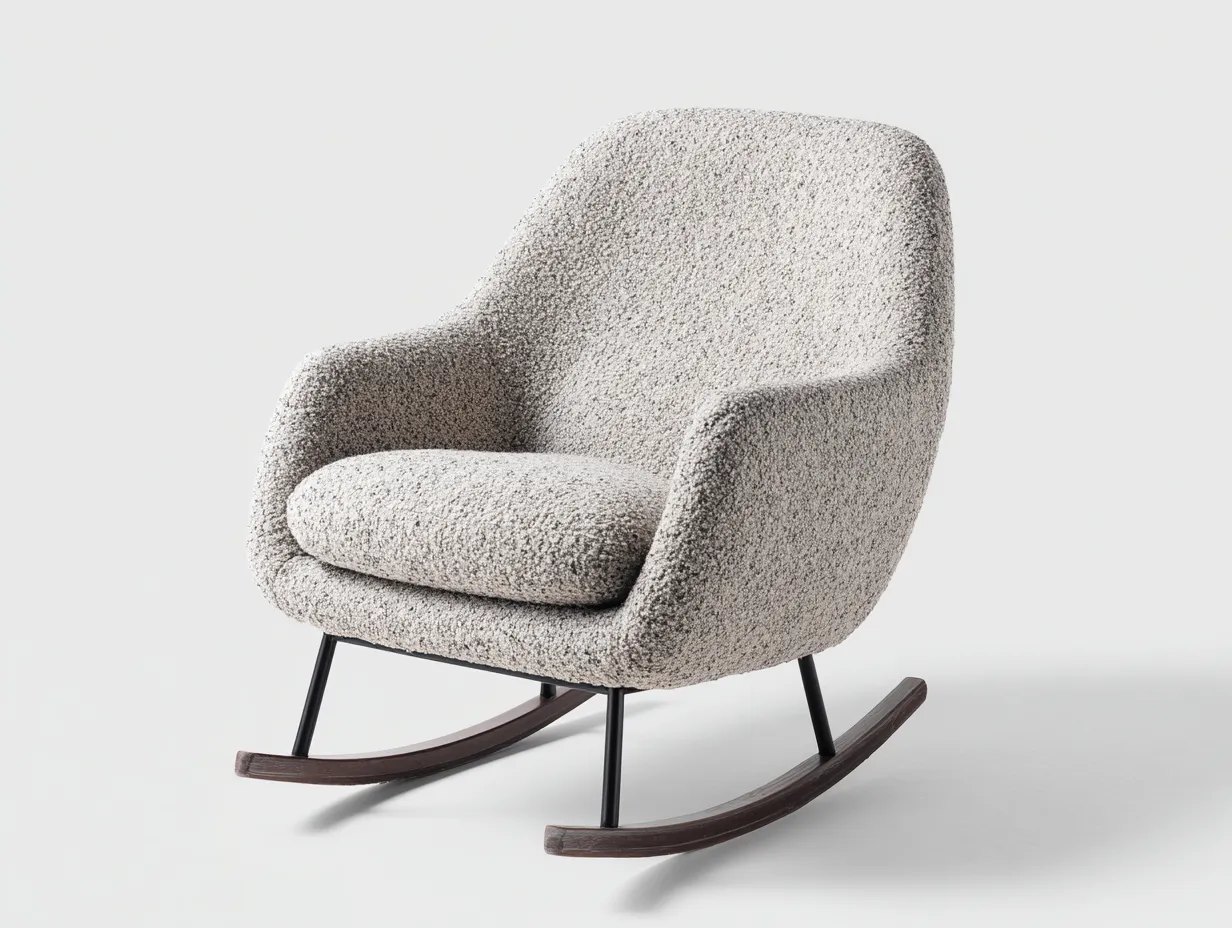 Schaukelstühle-Stoff-Holz-Metall-86 x 72 x 94 cm-Grau-Modern-Vileniaspace