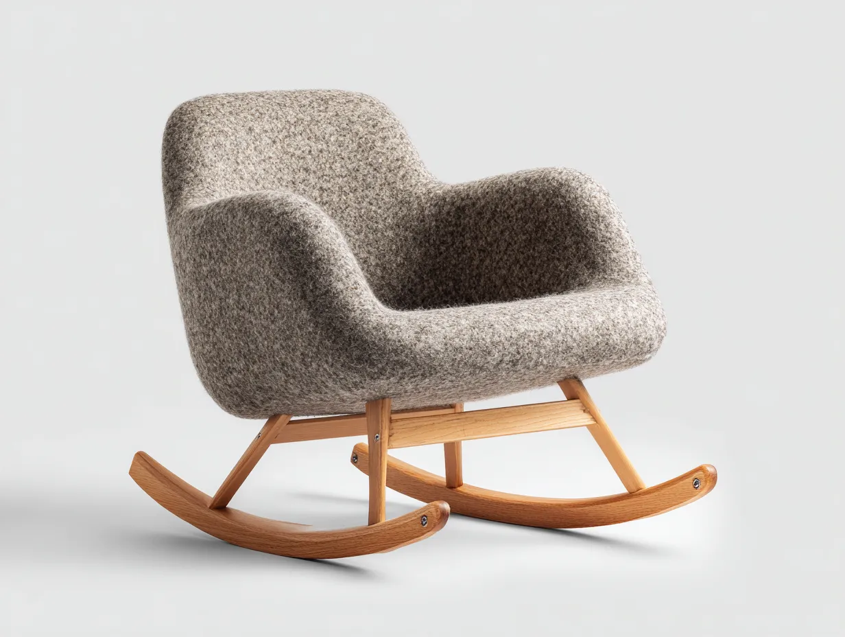 Schaukelstühle-Stoff-Holz-91 x 76 x 101 cm-Braunmeliert-Skandinavisch-Vileniaspace