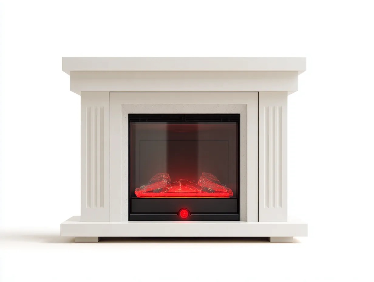 Kamin-MDF-Kunststein-118 x 28 x 95 cm-Weiß-Moderner Stil-Vileniaspace