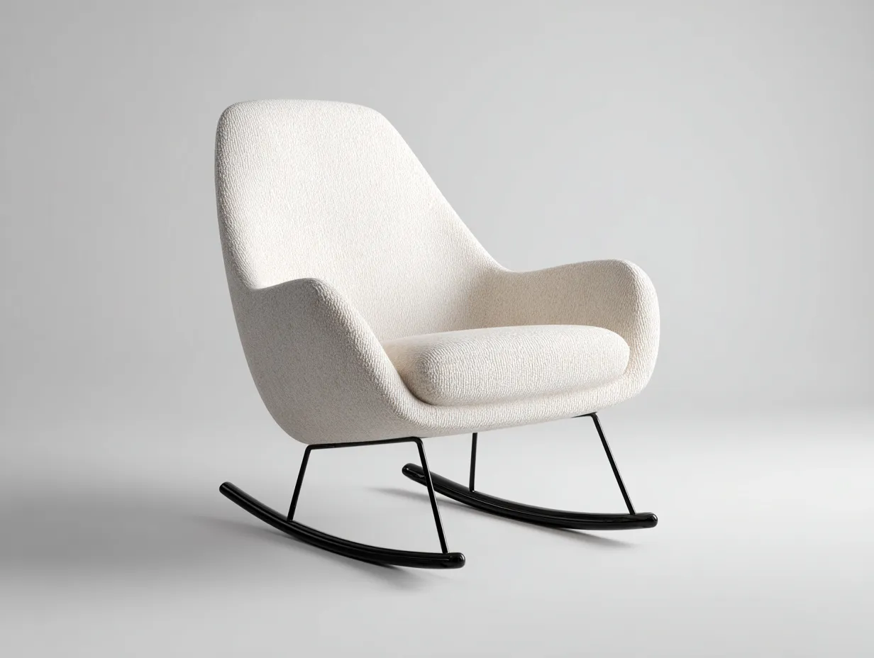 Schaukelstühle-Stoff-Metall-85 x 69 x 92 cm-Elfenbein-Modern-Vileniaspace