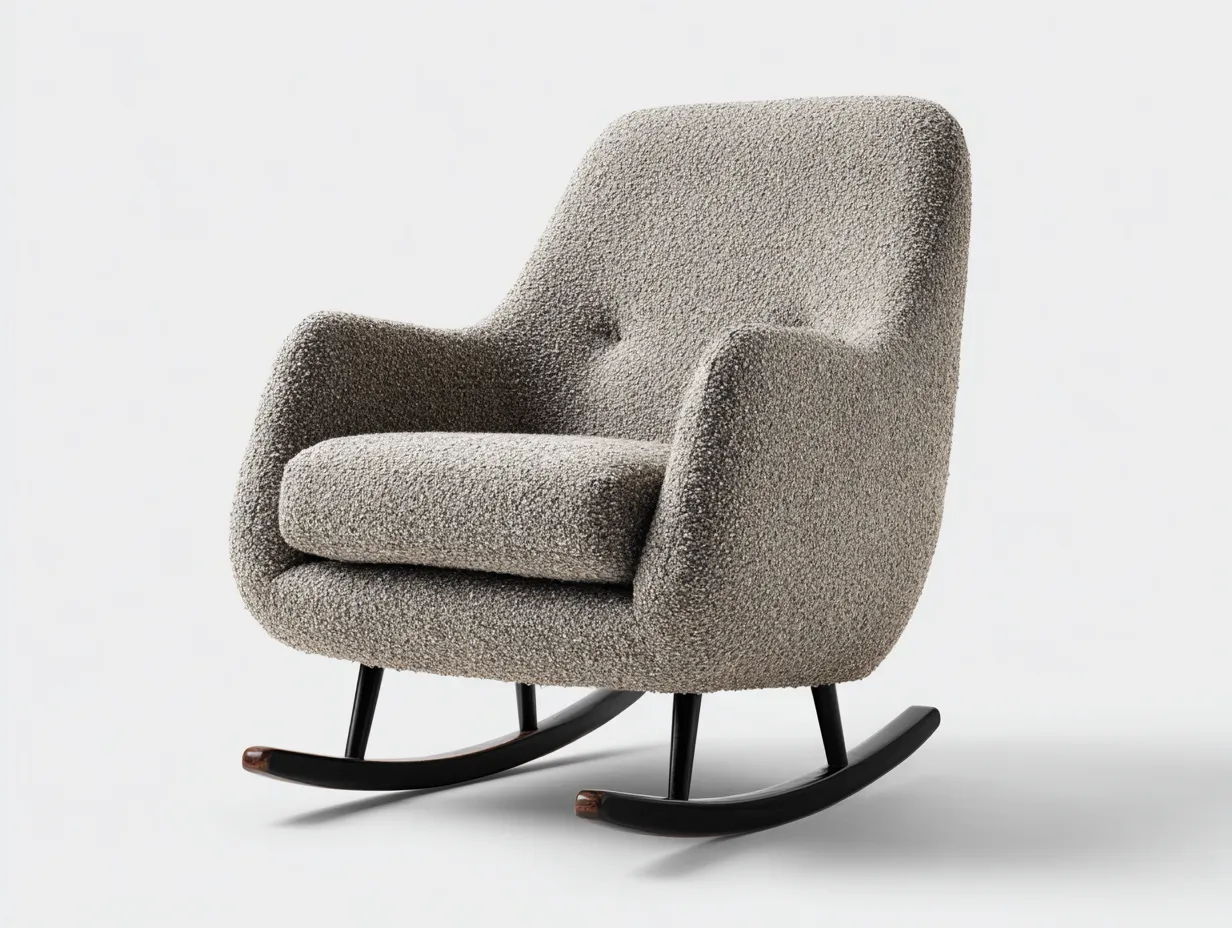 Schaukelstühle-Stoff-Holz-Metall-87 x 74 x 98 cm-Taupe-Modern-Vileniaspace