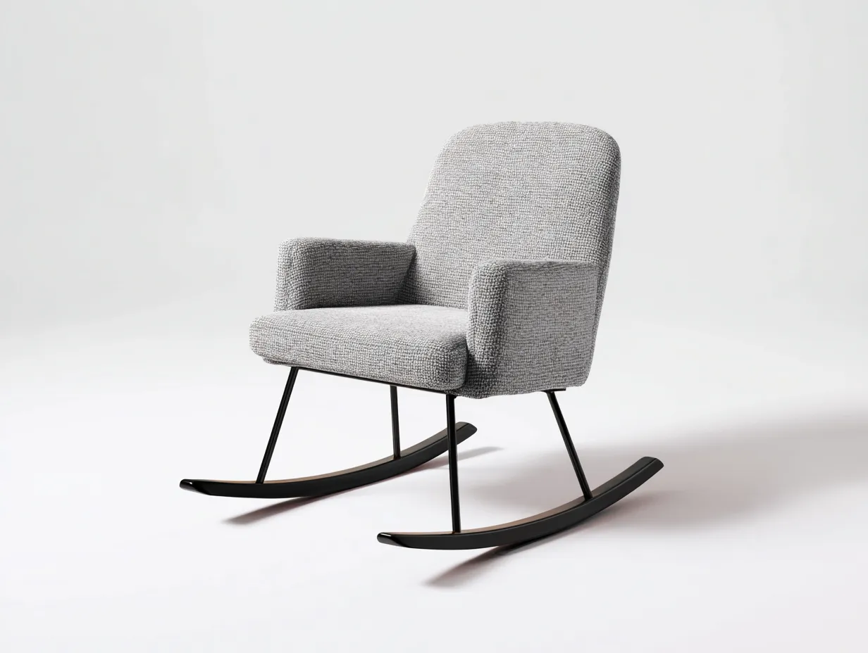 Schaukelstühle-Stoff-Metall-83 x 66 x 91 cm-Grau-Modern-Vileniaspace