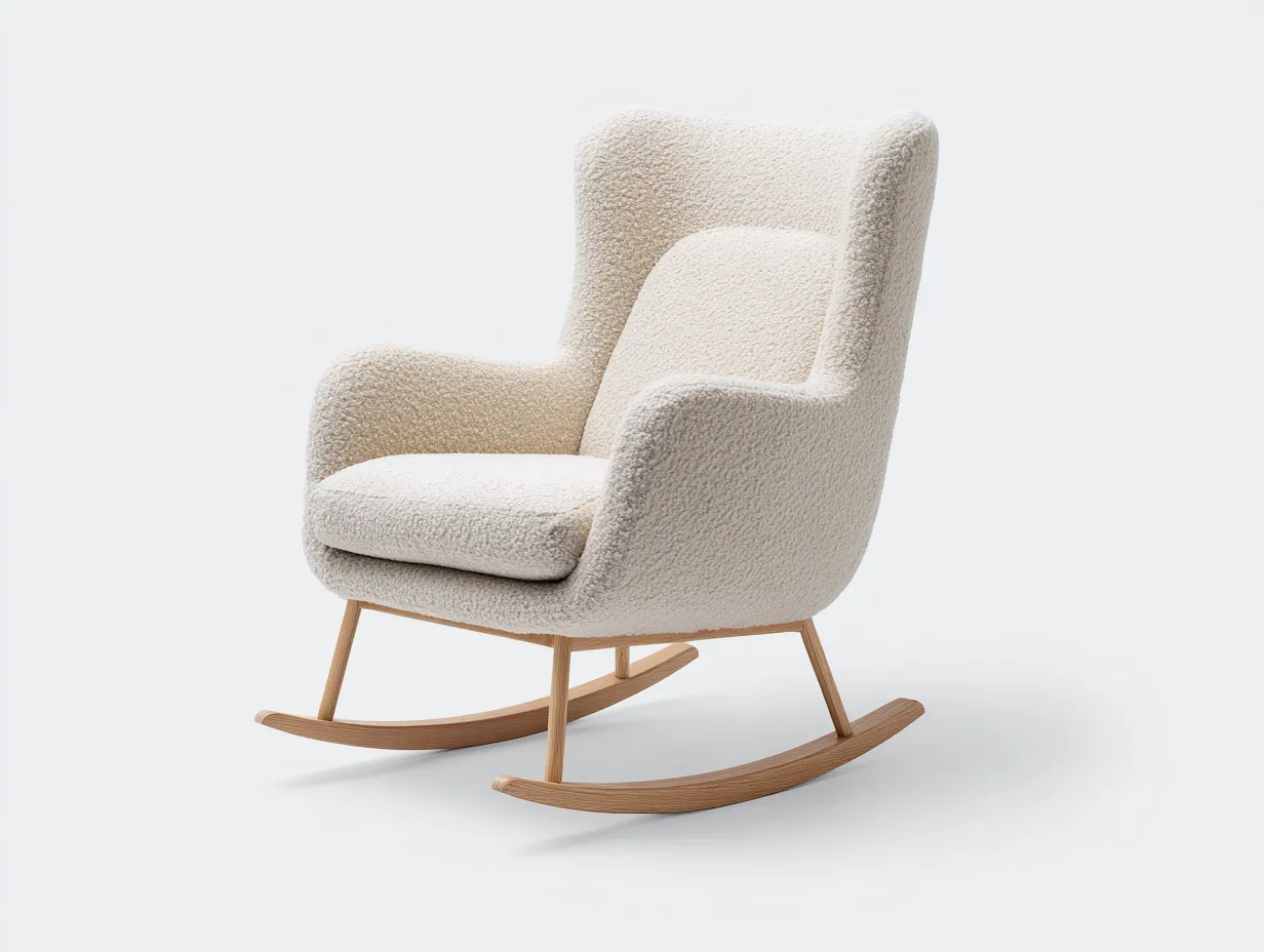 Schaukelstühle-Stoff-Holz-88 x 73 x 102 cm-Cremeweiß-Skandinavisch-Vileniaspace