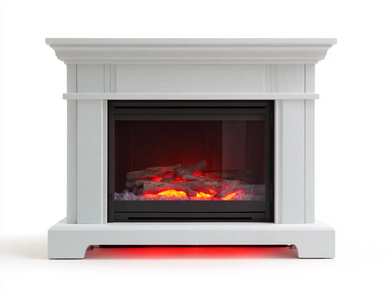 Kamin-MDF-Holz-Kunststoff-122 x 30 x 98 cm-Weiß-Moderner Stil-Vileniaspace