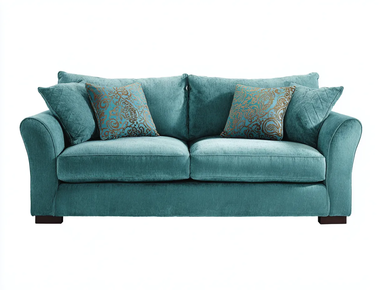 Divano a due posti - tessuto-legno - 176x91x85 cm - verde acqua - stile moderno-Cottauphub