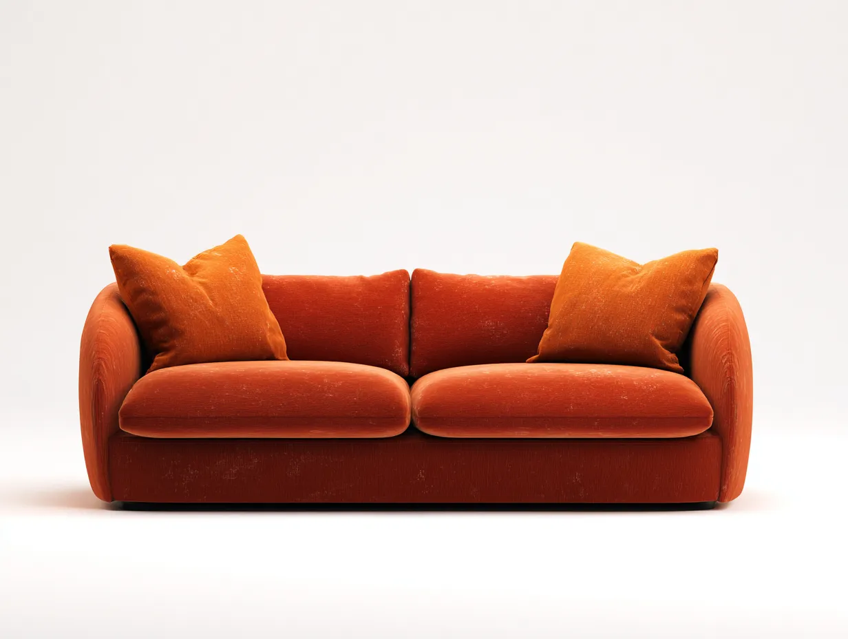 Divano a due posti - velluto-legno - 172x89x83 cm - arancione - stile moderno-Cottauphub