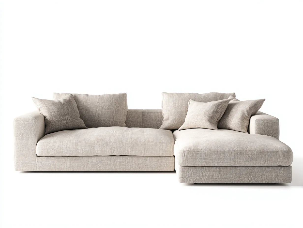 Divano angolare - tessuto - 286x168x84 cm - beige - stile moderno-Cottauphub