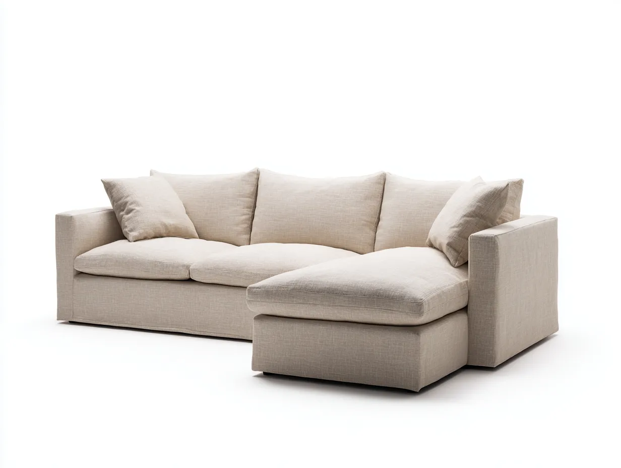 Divano angolare - tessuto - 266x158x84 cm - beige - stile moderno-Cottauphub