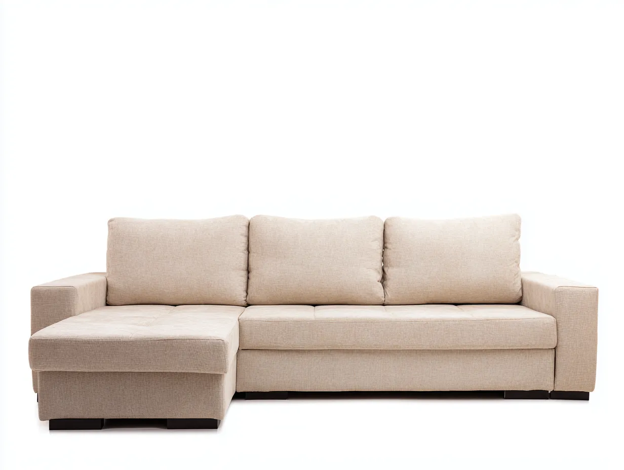 Divano angolare - tessuto - 252x148x80 cm - beige - stile moderno-Cottauphub