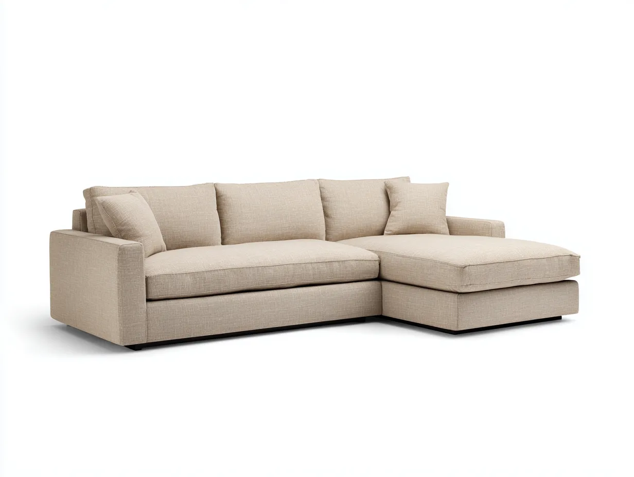 Divano angolare - tessuto - 262x152x83 cm - beige - stile contemporaneo-Cottauphub