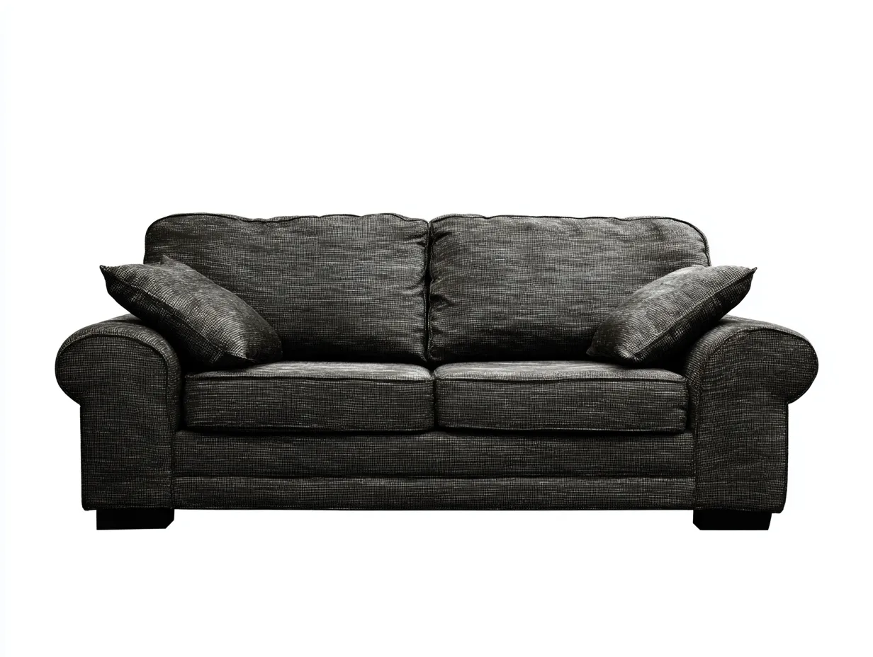 Divano a due posti - tessuto-legno - 188x97x90 cm - grigio antracite - stile contemporaneo-Cottauphub