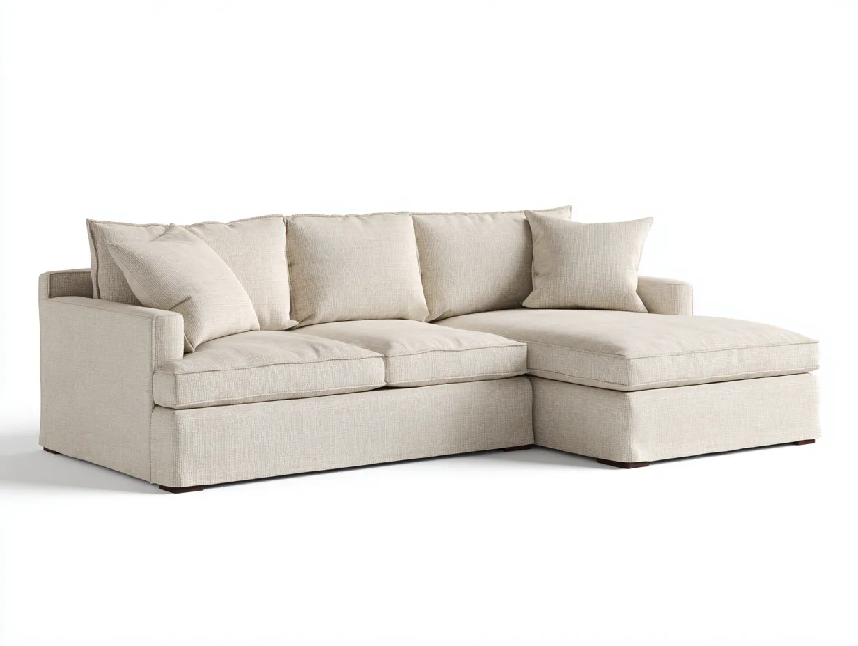 Divano angolare - tessuto - 274x162x86 cm - beige - stile moderno-Cottauphub