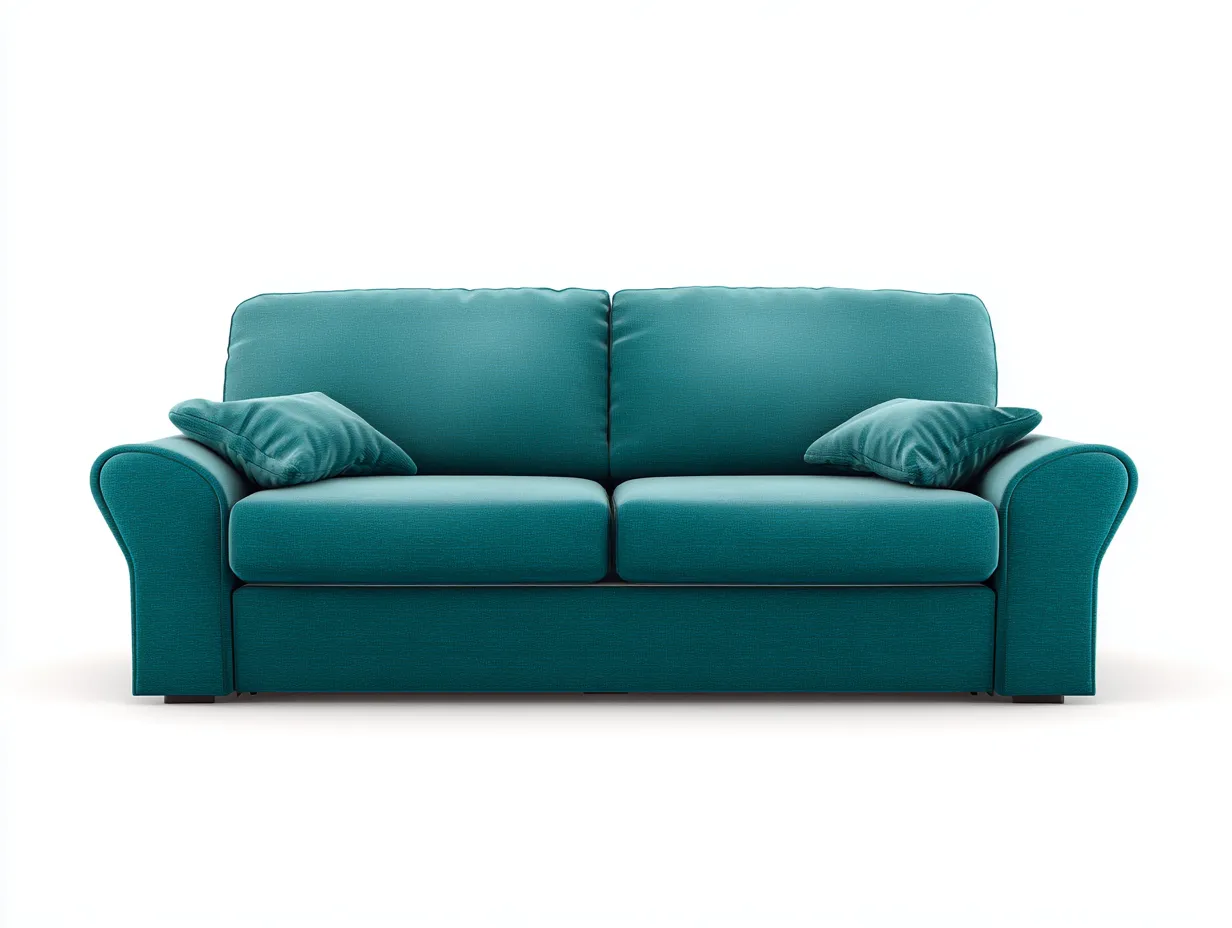 Divano a due posti - tessuto-legno - 180x94x88 cm - verde petrolio - stile moderno-Cottauphub