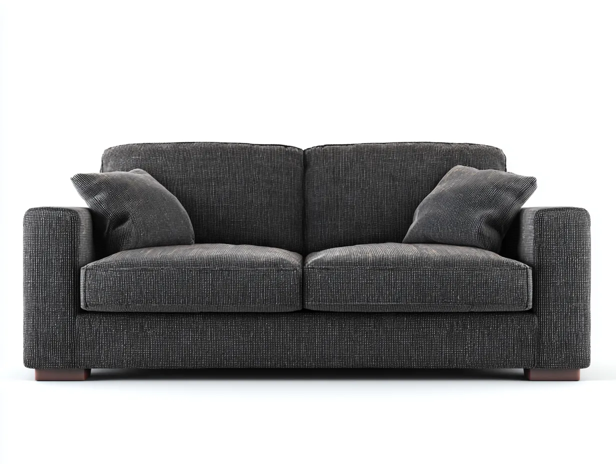 Divano a due posti - tessuto-legno - 186x96x89 cm - grigio scuro - stile moderno-Cottauphub