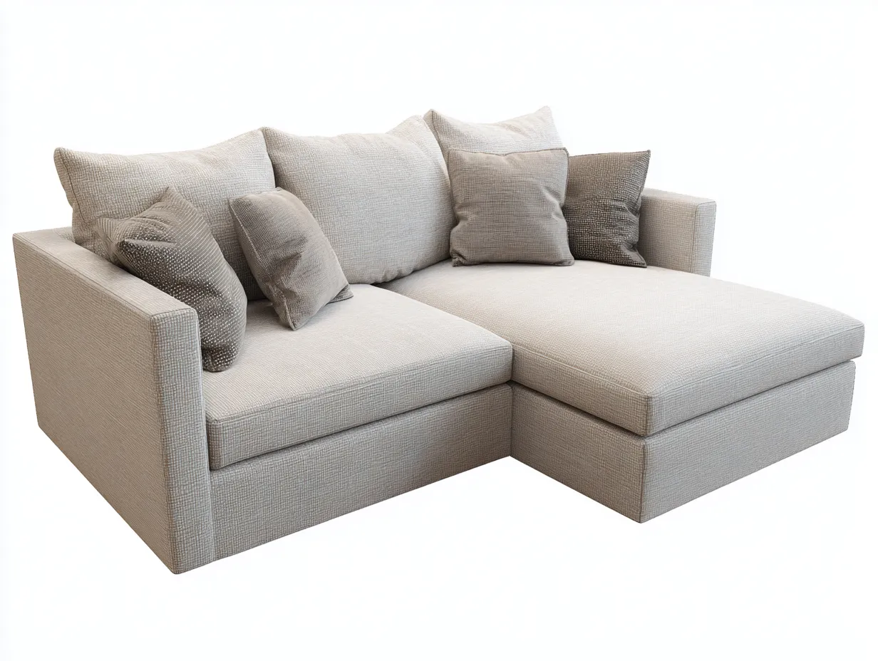 Divano angolare - tessuto - 268x155x82 cm - beige - stile contemporaneo-Cottauphub