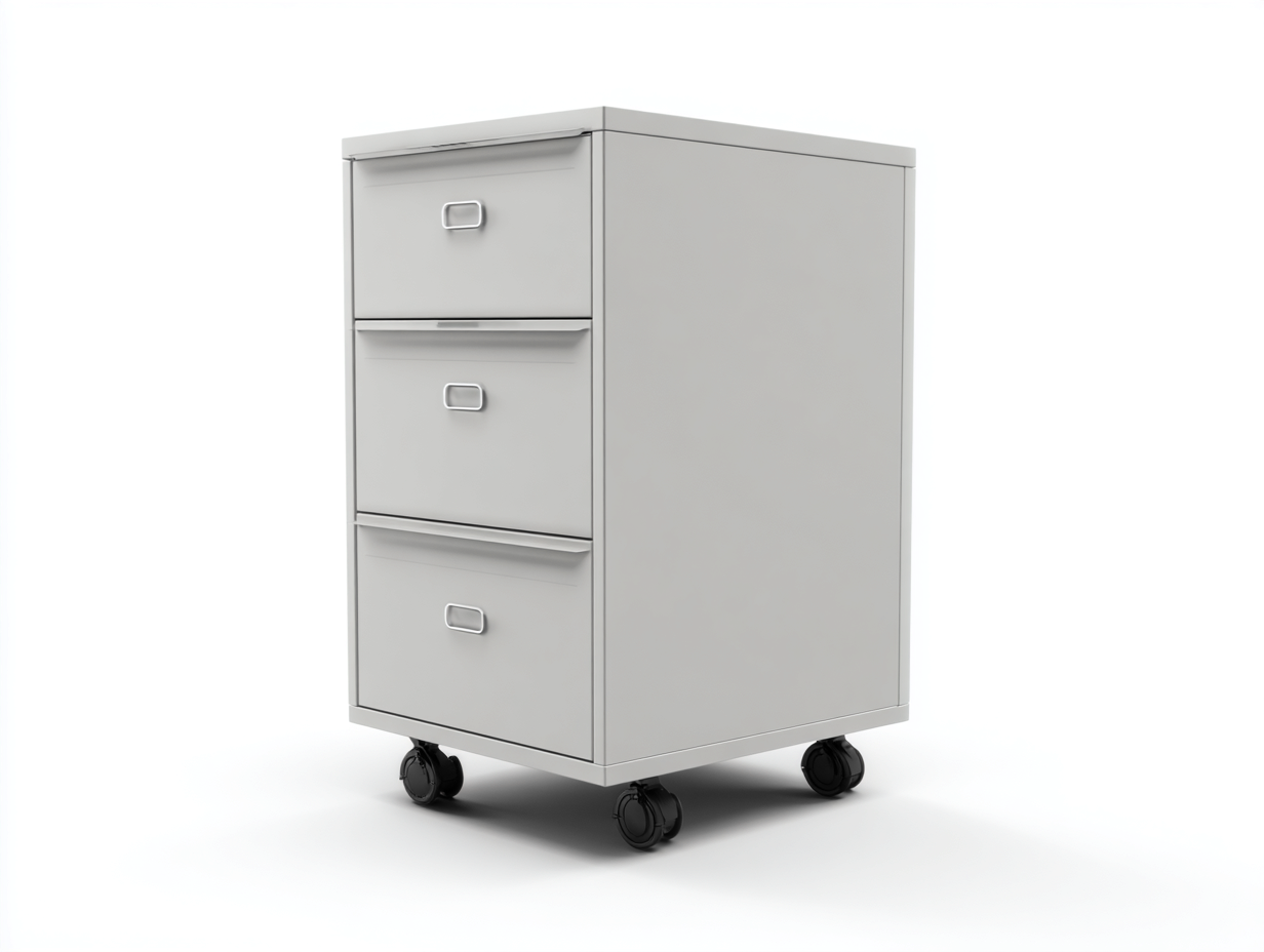 Caisson de bureau à tiroirs - métal - 3 tiroirs - 40x50x68 cm - gris clair - rangement bureau moderne-Havengoyard