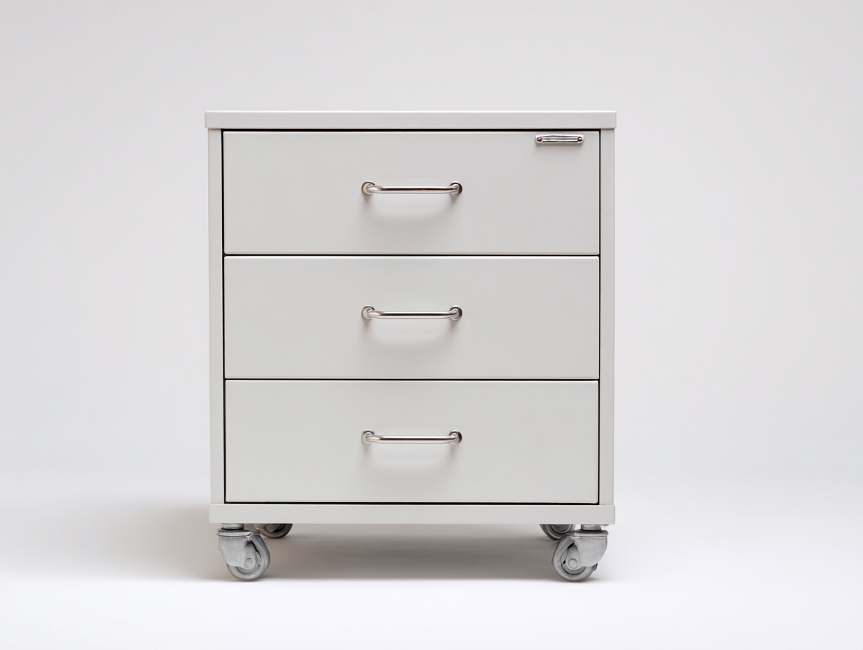 Caisson de bureau à tiroirs - métal - 3 tiroirs - 40x50x60 cm - gris clair - rangement bureau moderne-Havengoyard