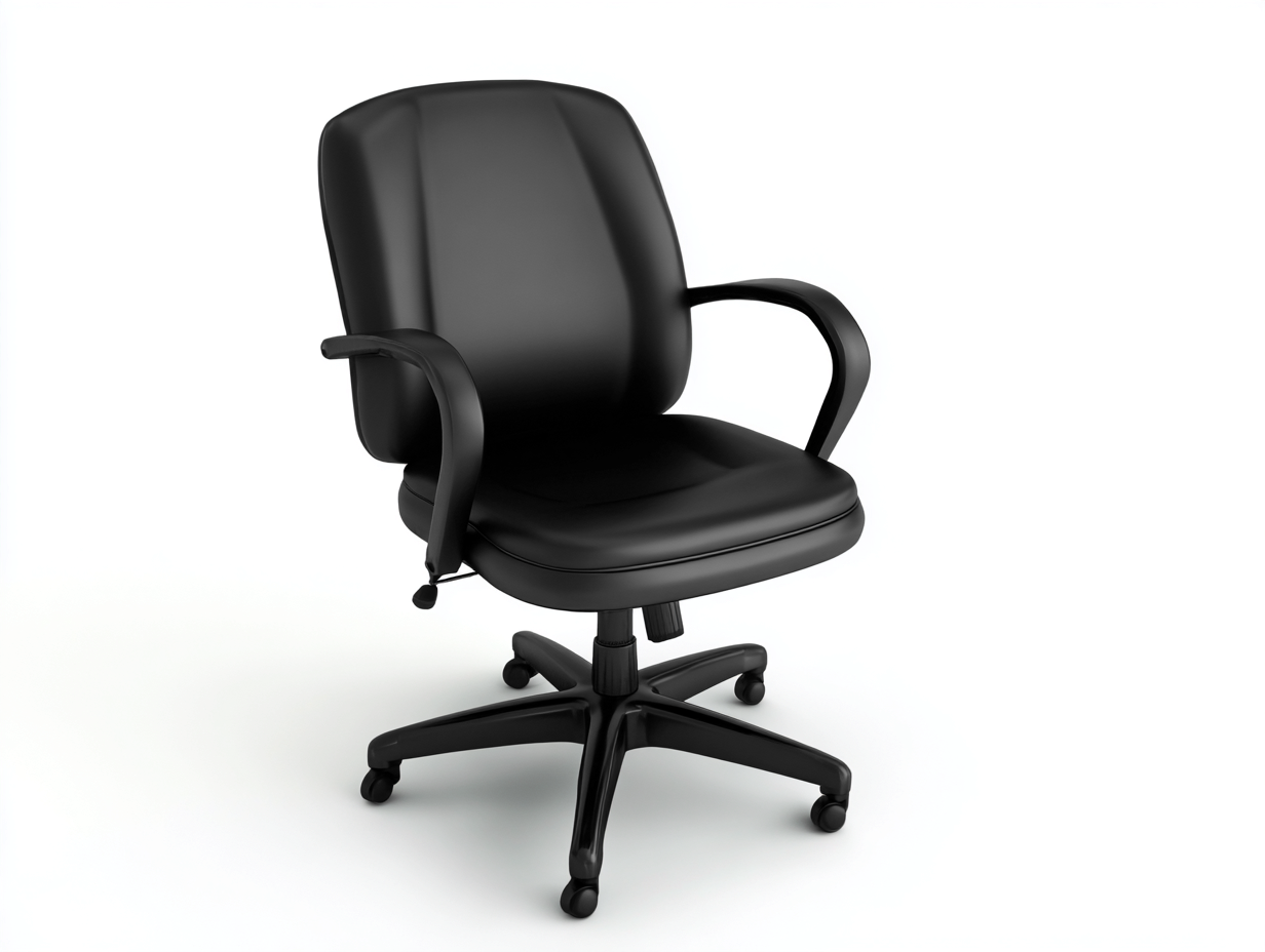 Chaise de bureau pivotante avec accoudoirs et roulettes - cuir synthétique et plastique renforcé - 65x65x100 cm - noir - style moderne fonctionnel-Havengoyard