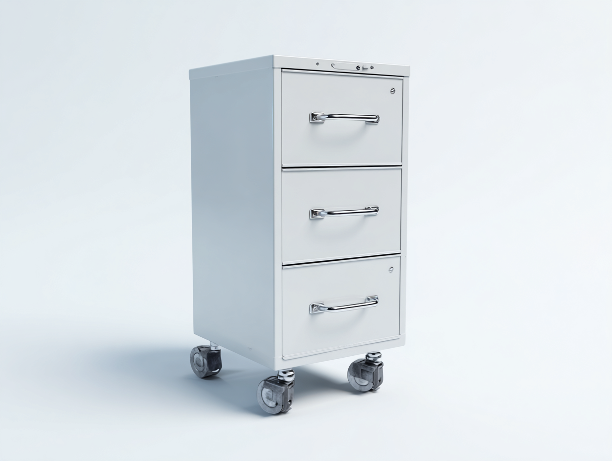 Caisson de bureau à tiroirs - métal - 3 tiroirs - 40x50x70 cm - gris clair - rangement bureau moderne-Havengoyard