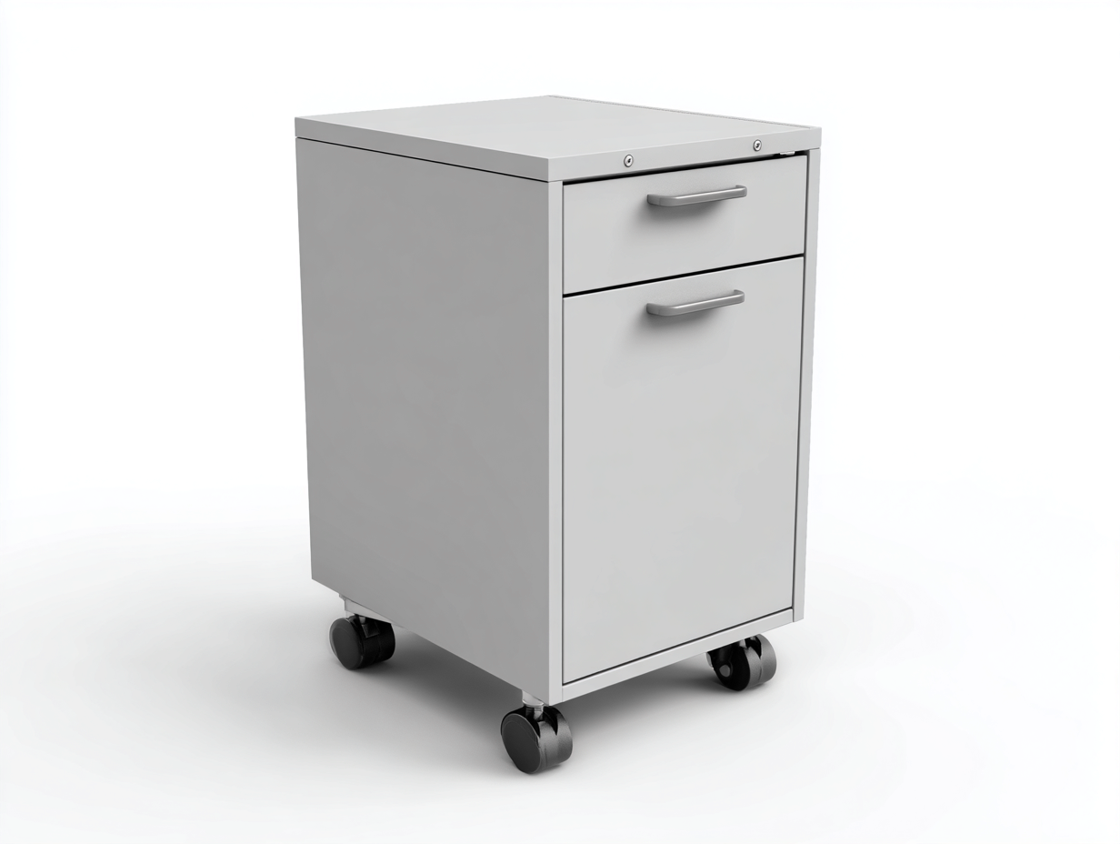Caisson de bureau - métal - 1 tiroir et 1 porte - 40x50x60 cm - gris - rangement bureau moderne-Havengoyard