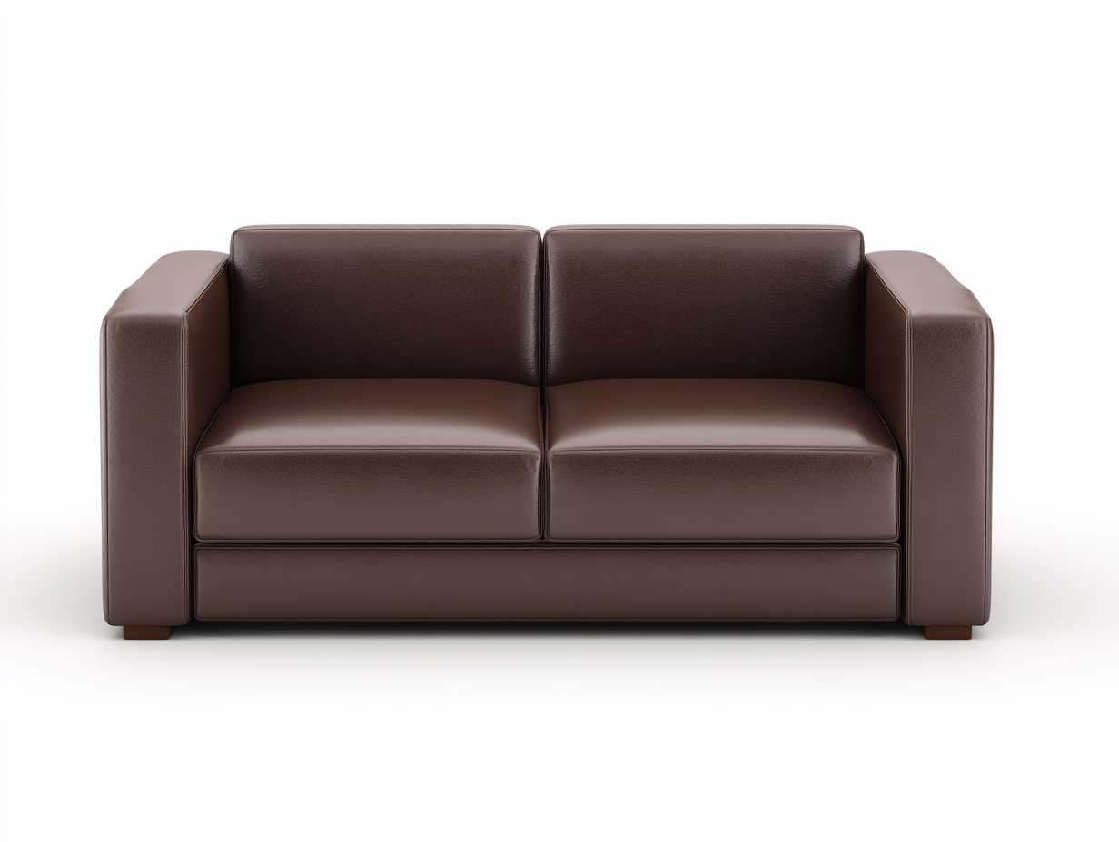 Canapé 2 places - cuir synthétique - 160x85x75 cm - marron foncé - design moderne salon-Havengoyard