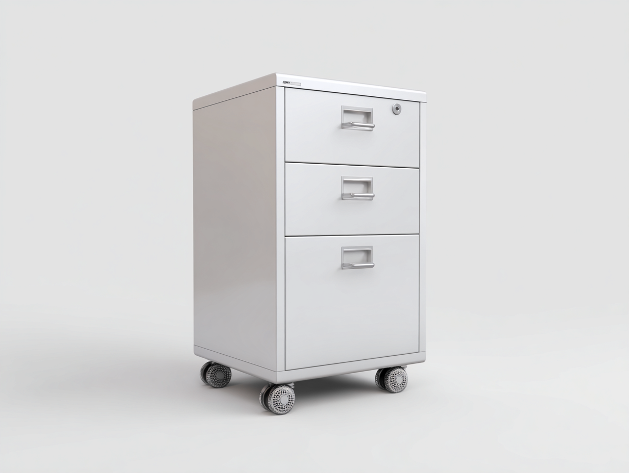 Caisson de bureau à tiroirs - métal - 3 tiroirs - 40x50x72 cm - gris clair - rangement bureau moderne-Havengoyard