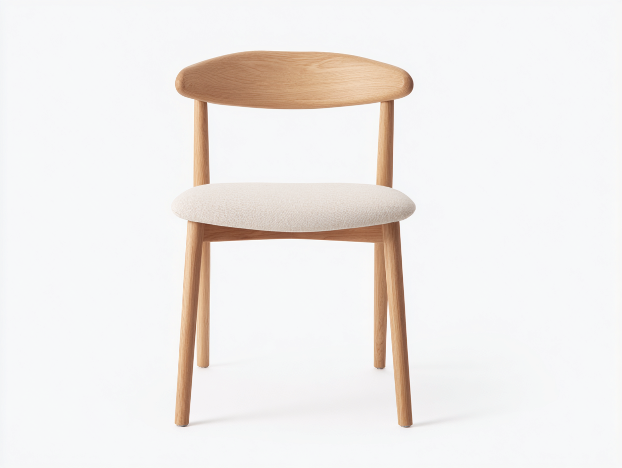 Chaise de salle à manger - bois massif et assise rembourrée - 48x52x78 cm - bois clair et beige - style scandinave-Homimyio