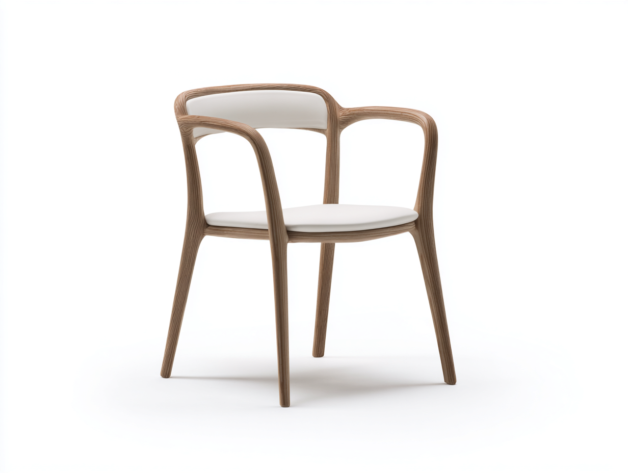 Chaise de salle à manger - bois massif et assise rembourrée - 55x52x78 cm - bois naturel et blanc - design scandinave-Homimyio
