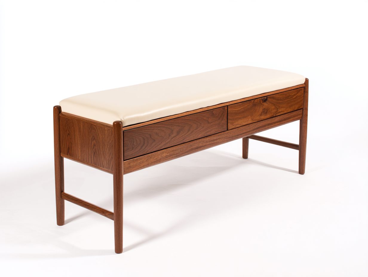 Banc de rangement bois massif 120x40x45 cm-brun et beige-entrée design moderne-Homimyio
