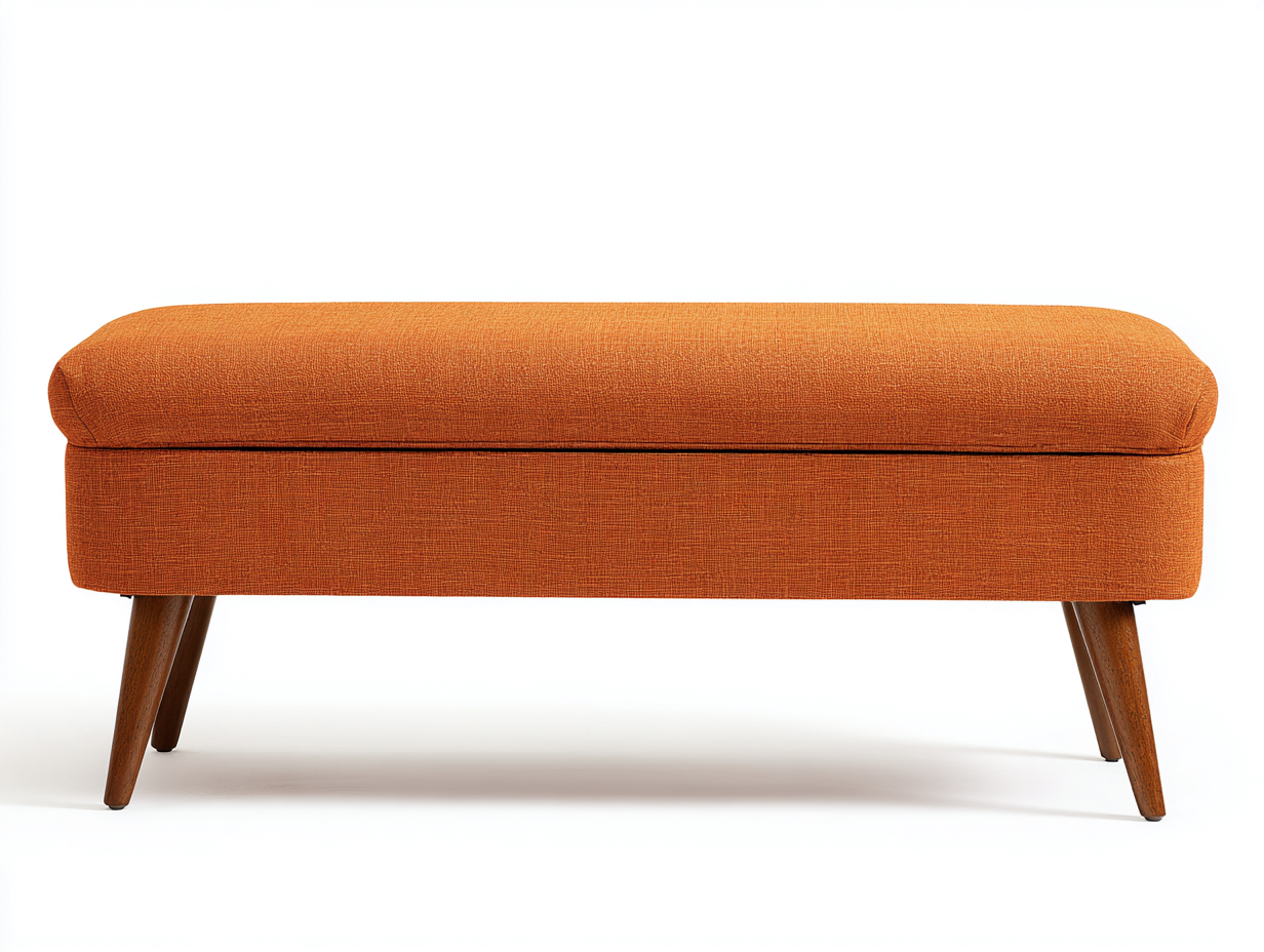 Banc de rangement tissu 100x40x45 cm-orange-salon design moderne-Homimyio